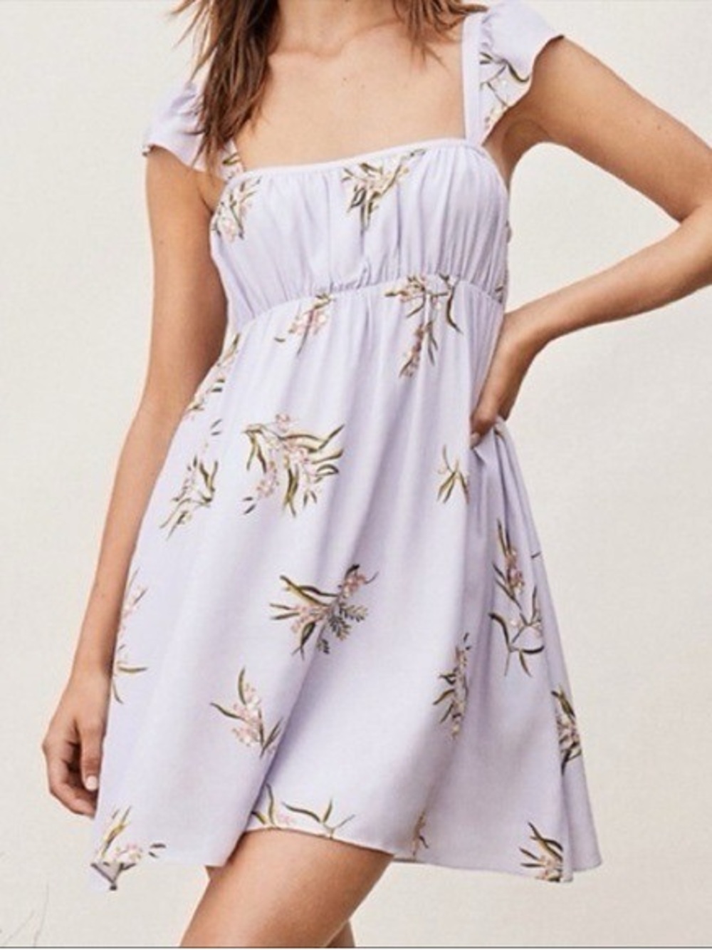 TVF for Diane Von Furstenberg lilac babydoll dress